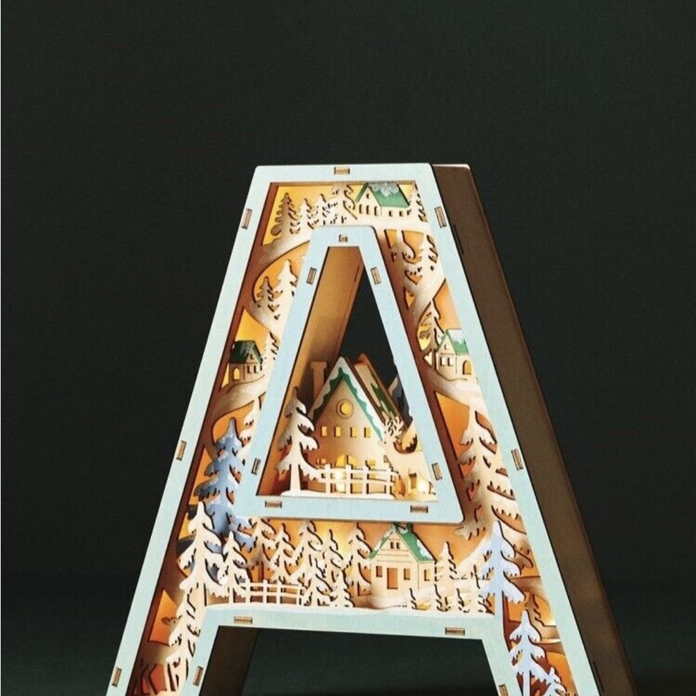 Wooden Decorative Letter A with LED Light